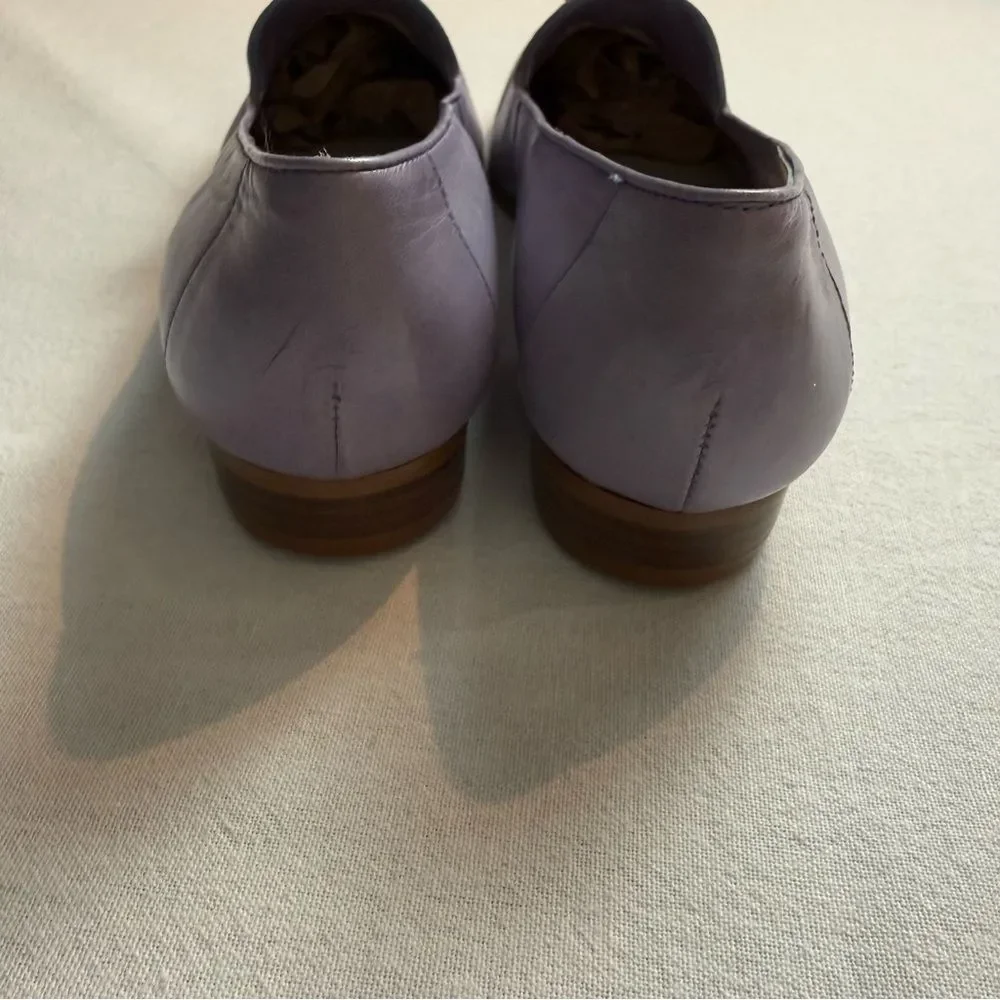 Enzo Angiolini Leather Tassel Loafers Lavender Purple Size 7.5M Spring Preppy